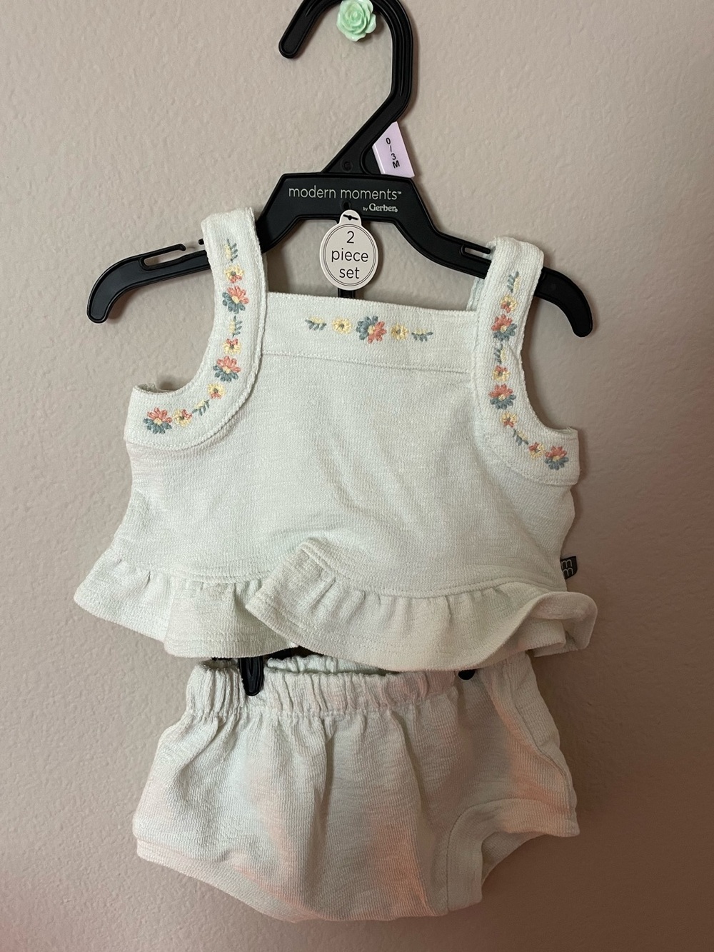 Embroidered Tank & Bloomers Two-Piece Set - Soft Mint